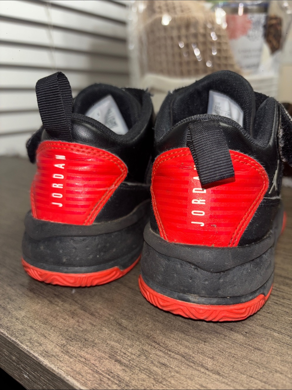 Nike Kids Black and Red Jordan Sneakers - Picture 6 of 7